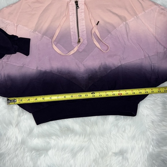 PINK black Slouchy Sport cropped Quarter zip pullover hoodie Extra Small XS - Picture 6 of 12